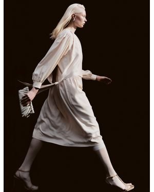 NINETY PERCENT Romulus Dress In Tahini - Black
