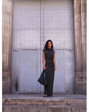 NINETY PERCENT Ines Maxi Dress In Black - Blue