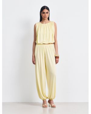 NINETY PERCENT Ina Harem Trouser Jersey In Lemon - Natural