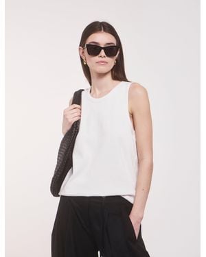 NINETY PERCENT Classic Cotton Boyfriend Tank In White
