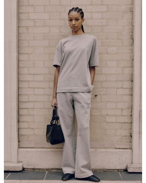 NINETY PERCENT Straight Leg Sweatpant In Grey Marl