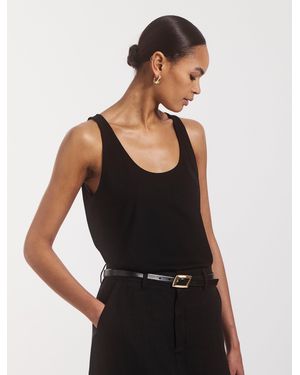 NINETY PERCENT Lightweight Cotton Loose Tank In Black