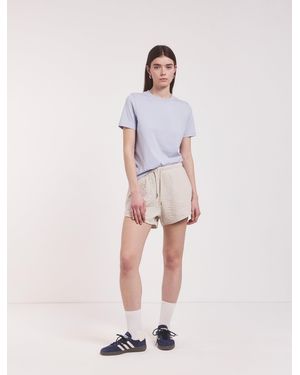 NINETY PERCENT Classic Sweatshort In Oatmeal Melange - Pink