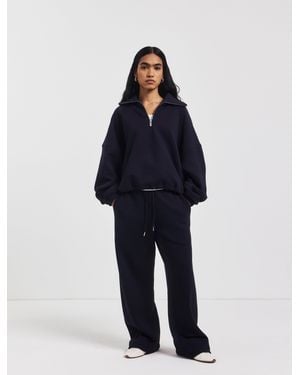 NINETY PERCENT Straight Leg Sweatpant In Darkest Navy - Blue