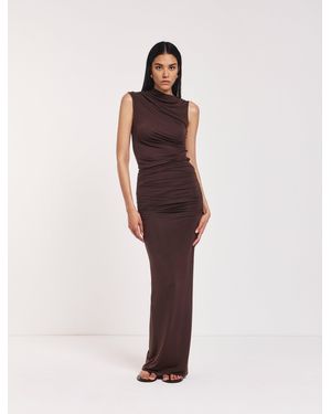 NINETY PERCENT Leah Ruched Maxi Skirt In Bracken - Multicolour