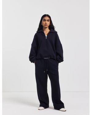 NINETY PERCENT Straight Leg Sweatpant In Darkest Navy - Blue