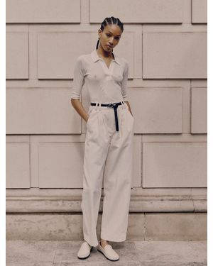 NINETY PERCENT Organic Cotton Denim Trousers In Off White
