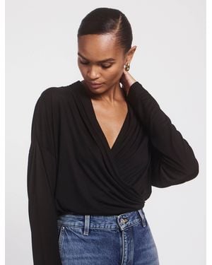 NINETY PERCENT Calix Draped Top In Black