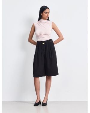 NINETY PERCENT Lui Top In Dusk Pink - White