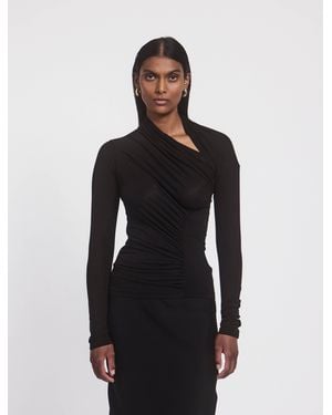 NINETY PERCENT Jeane Cut Out Long Sleeve Top In Black