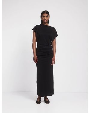 NINETY PERCENT Gabriel Jersey Dress In Black - White