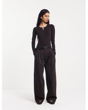 NINETY PERCENT Organic Cotton Denim Trousers In Bitter Chocolate - Blue