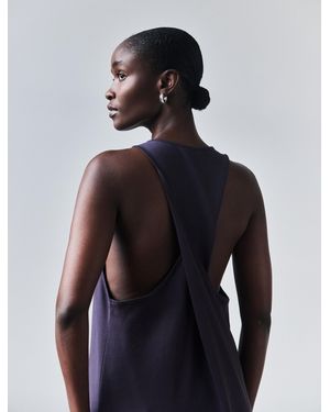 NINETY PERCENT Siq Dress In Aubergine - Blue