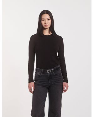 NINETY PERCENT Billie Organic Cotton Classic Long Sleeve Top - Black