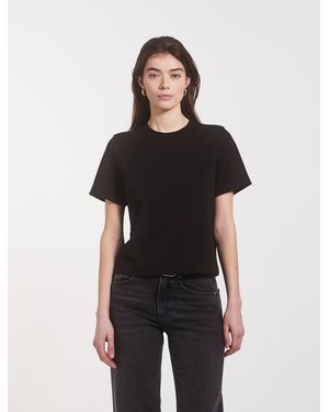 NINETY PERCENT Compact Cotton Boxy T-shirt In Black