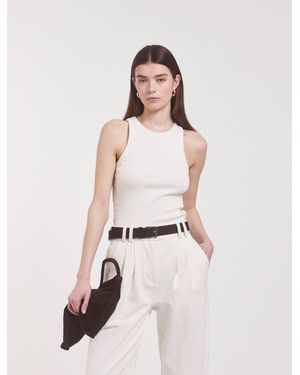 NINETY PERCENT Signature Rib Tank In Chalk White