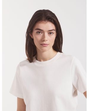 NINETY PERCENT Compact Cotton Boxy T-shirt In Off White
