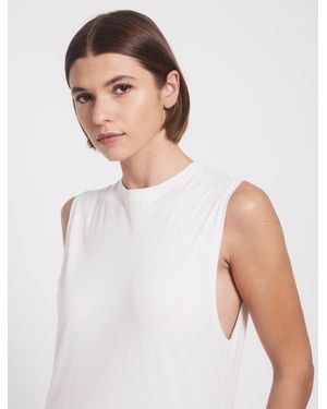 NINETY PERCENT Lightweight Cotton Boyfriend Tank In White - Natural