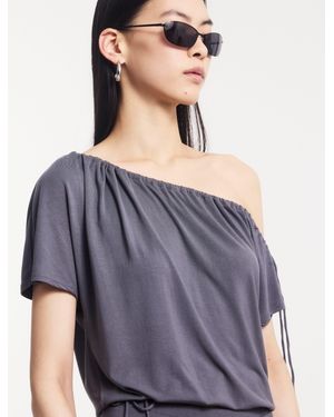 NINETY PERCENT Marlowe Draw Cord Tee In Magnet - Blue