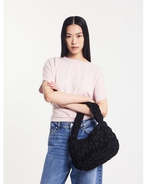 NINETY PERCENT Wren Rouch Hem Tee In Dusk Pink - Blue
