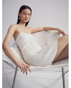 NINETY PERCENT Deira Dress In Pale Magnolia - Grey