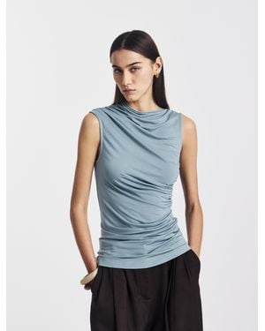 NINETY PERCENT Lui Top In Powder Blue