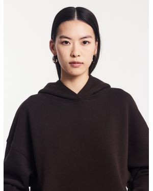 NINETY PERCENT Oversized Hoodie In Bitter Chocolate - Blue