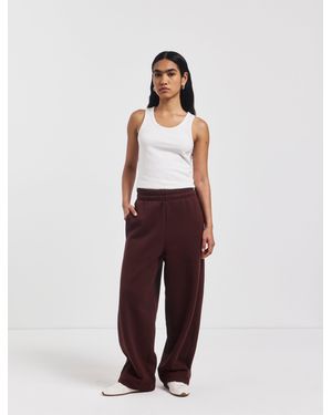 NINETY PERCENT Ellery Barrel Leg Sweatpant In Bordeaux - White
