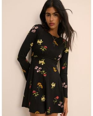Nobody's Child Floral Jersey Tate Mini Dress - Black