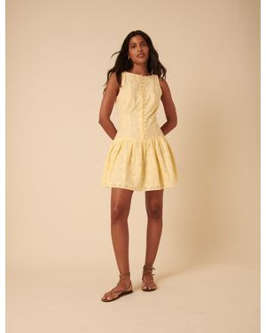Nobody's Child Butter Broderie Anglaise Claudia Mini Dress - Natural