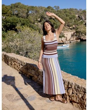 Nobody's Child And Striped Drop Waist Knit Dress - Green