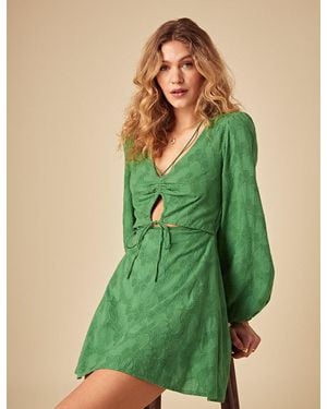 Nobody's Child Broderie Anglaise Nicole Mini Dress - Green