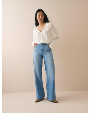 Nobody's Child Light High Rise Soho Wide Leg Jeans - Blue