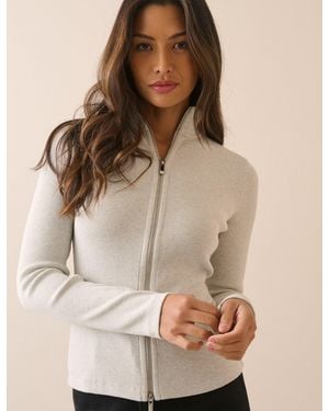 Nobody's Child Jersey High Neck Jacket - Natural