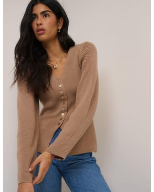 Nobody's Child Light Longline Cardigan - Brown