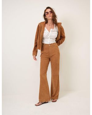 Nobody's Child Suede Flare Trousers - Natural