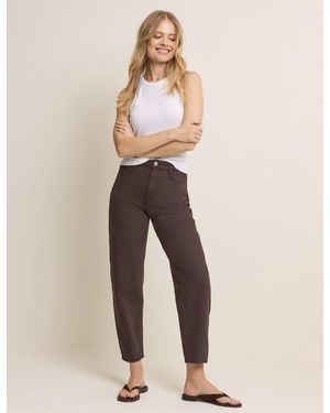 Nobody's Child High Rise Putney Barrel Leg Jeans - Natural