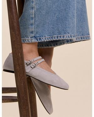 Nobody's Child Light Suede Ballet Flats - Grey