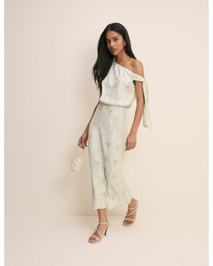 Nobody's Child Mint Floral Kavita Satin Midi Dress - Natural