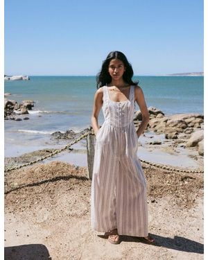 Nobody's Child Pinstripe Cora Jumpsuit - Natural