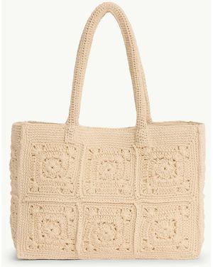 Nobody's Child Crochet Square Tote - Natural