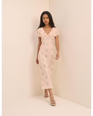 Nobody's Child Blush Floral Ellen Midi Dress - Natural