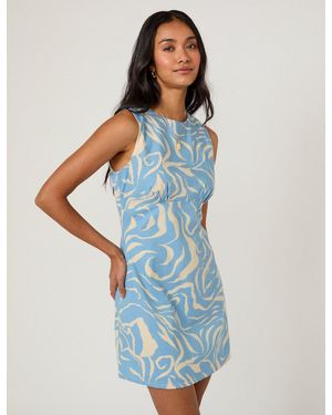 Nobody's Child Printed Sleeveless Vicky Mini Dress - Blue