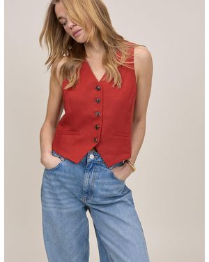 Nobody's Child V-Neck Waistcoat - Red