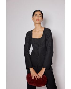 Nobody's Child Square Neck Tailored Top - Black