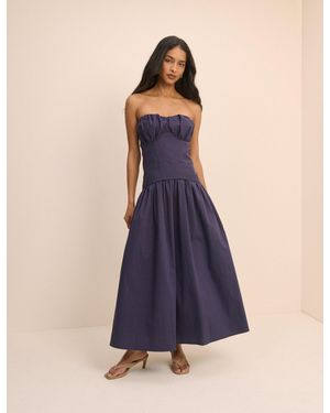 Nobody's Child Bandeau Drop Waist Fawna Maxi Dress - Blue