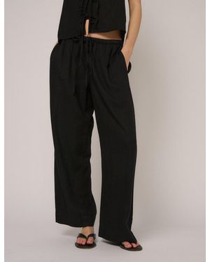 Nobody's Child Linen-Blend Low Waisted Trousers - Black