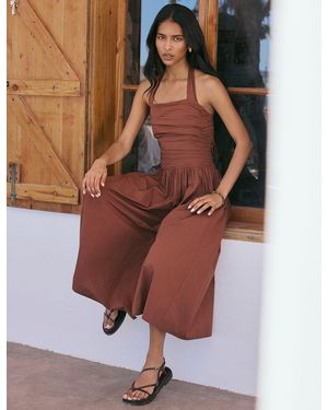 Nobody's Child Drop Waist Lilah Midi Dress - Brown