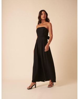 Nobody's Child Petite Wide Leg Bandeau Rory Jumpsuit - Natural