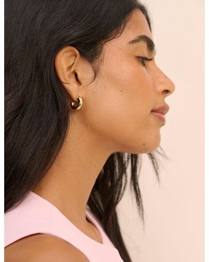 Nobody's Child Plated Chunky Hoop Earrings - Brown
